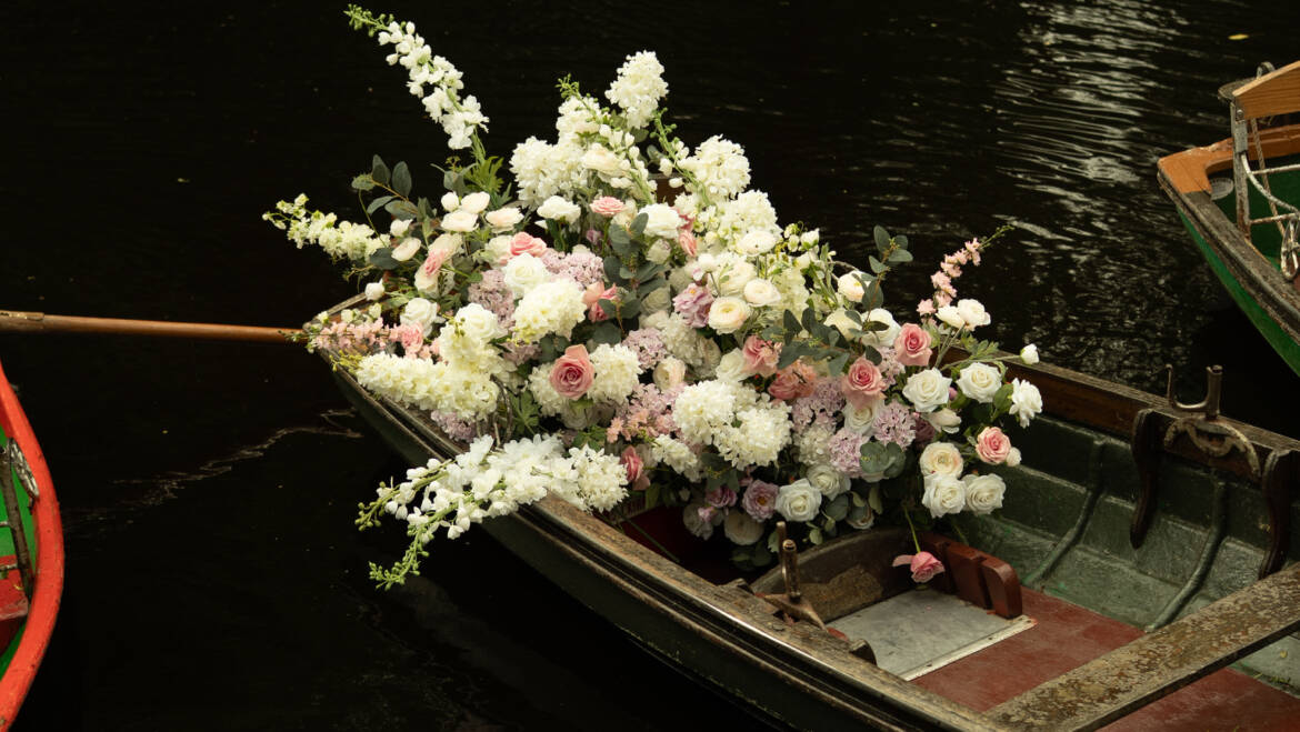 An unforgettable, out-of-this-world boat elopement in historic Knaresborough- a magical, dreamy atmosphere of a waterside ceremony.